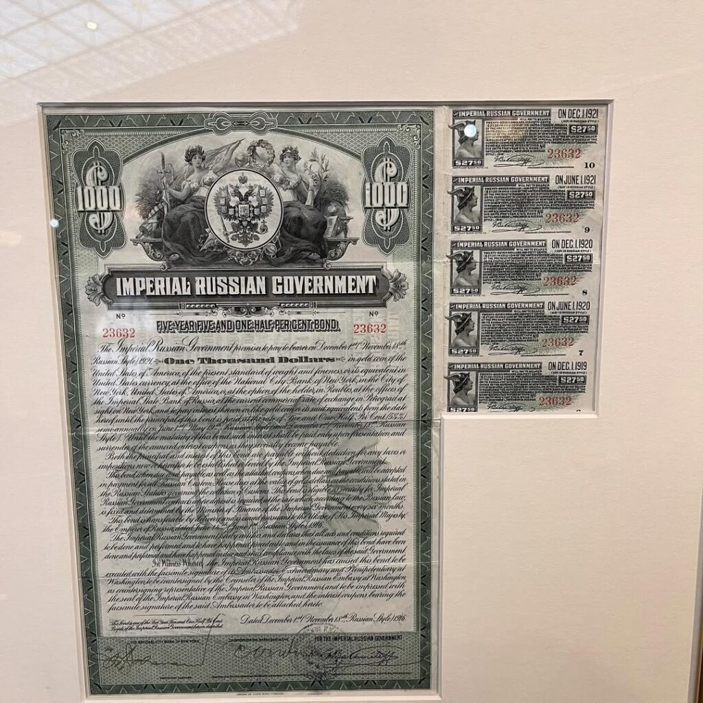 Defaulted Russian imperial bond