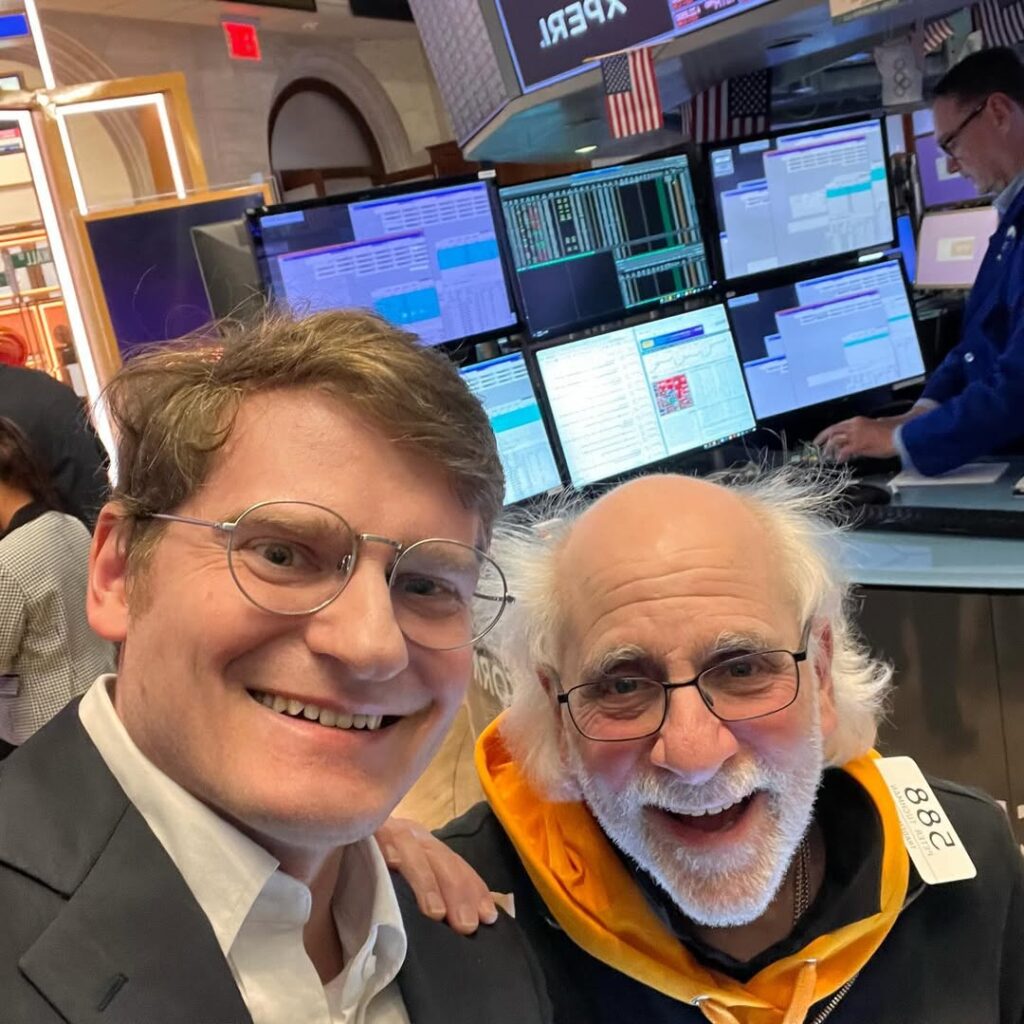 catching up with other attendees at NYSE closin